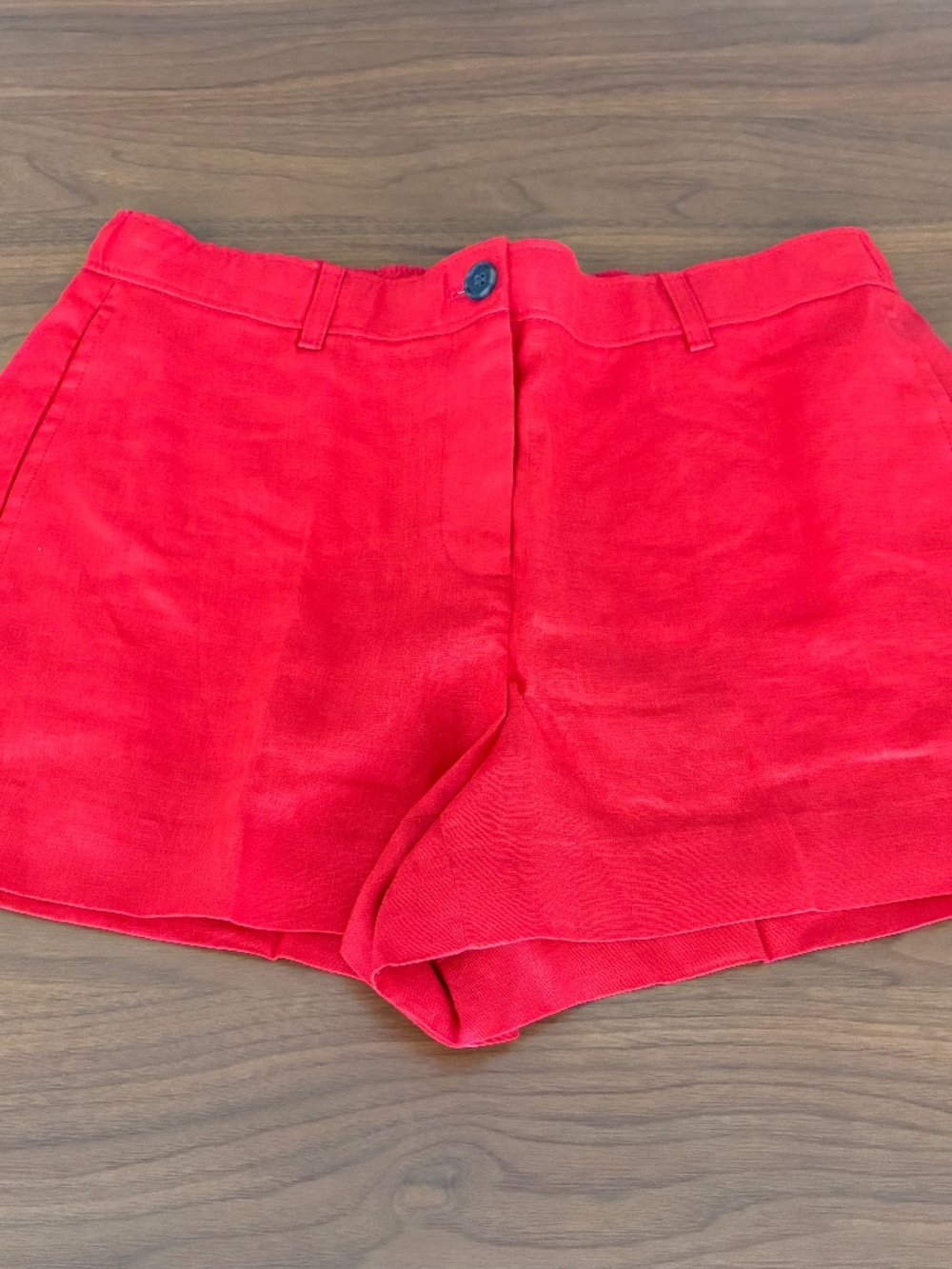 J.Crew Vibrant Red Linen Harbor Pull-On Shorts Medium